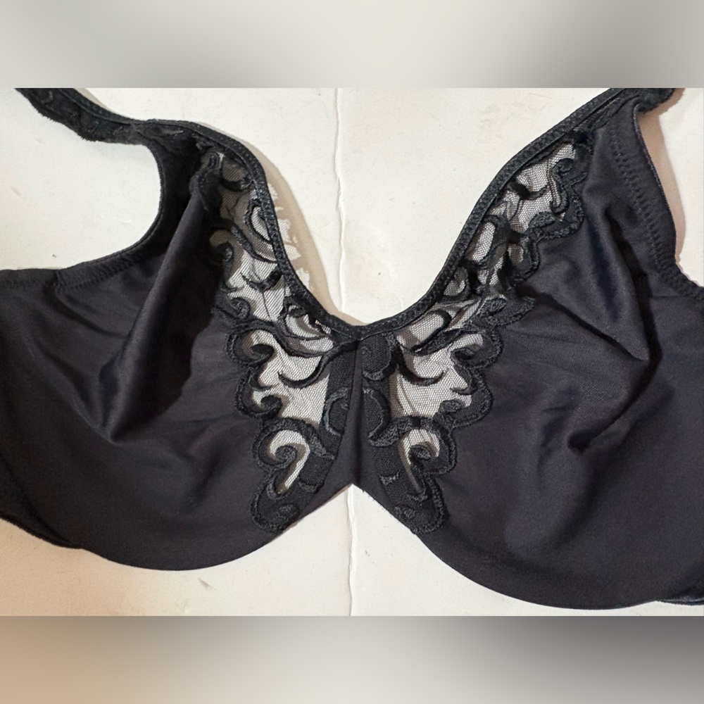Madenform Lilyette Satin Underwire Bra Black 34dd Full Coverage 0481 Minimizer